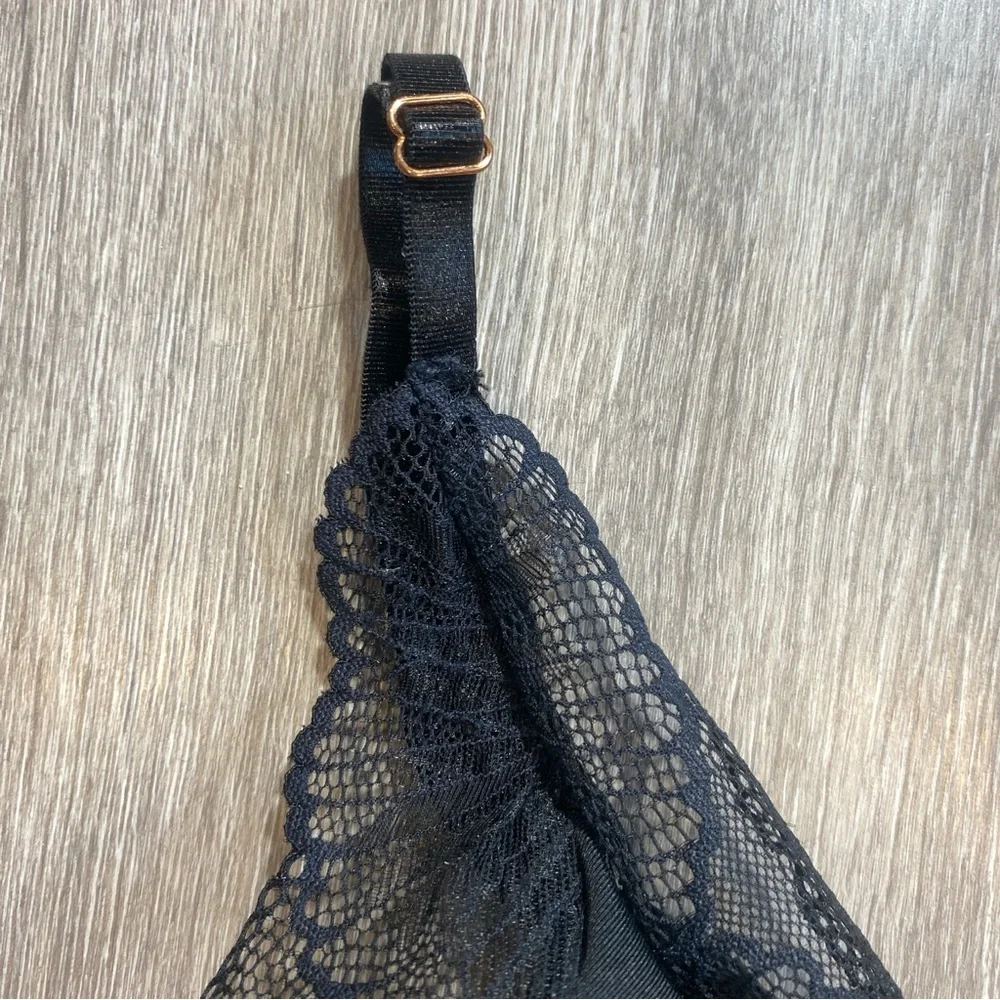 Rachel‎ Black Lace Chemise with Sheer Design